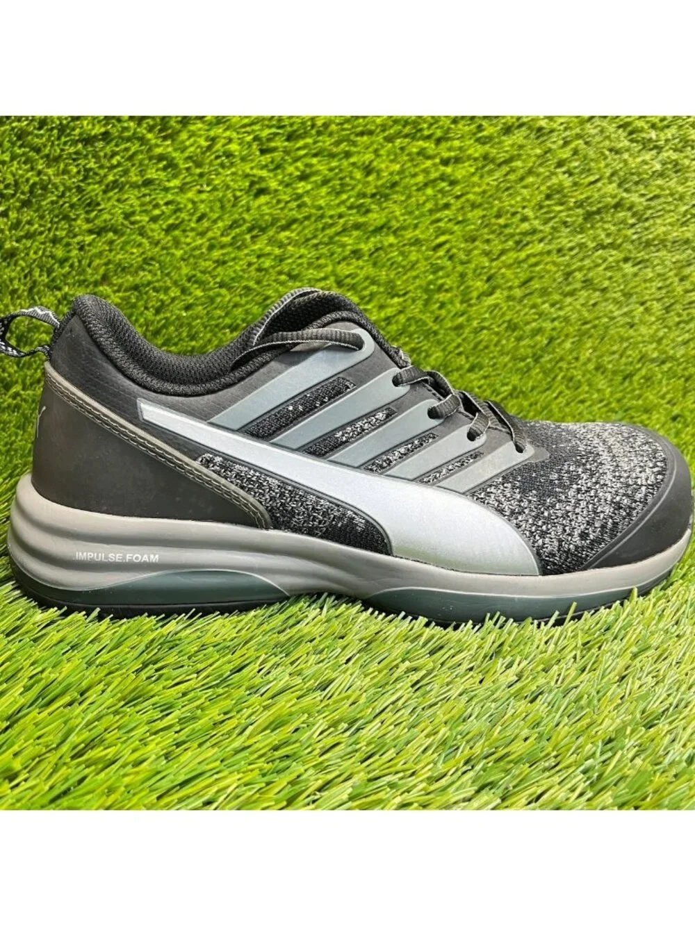 Puma Charge Low Mens Size 10 Black Gray Composite Toe Safety Work Shoes Sneakers